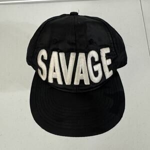 SAVAGE Hat Snap Back Black And White Ball Cap